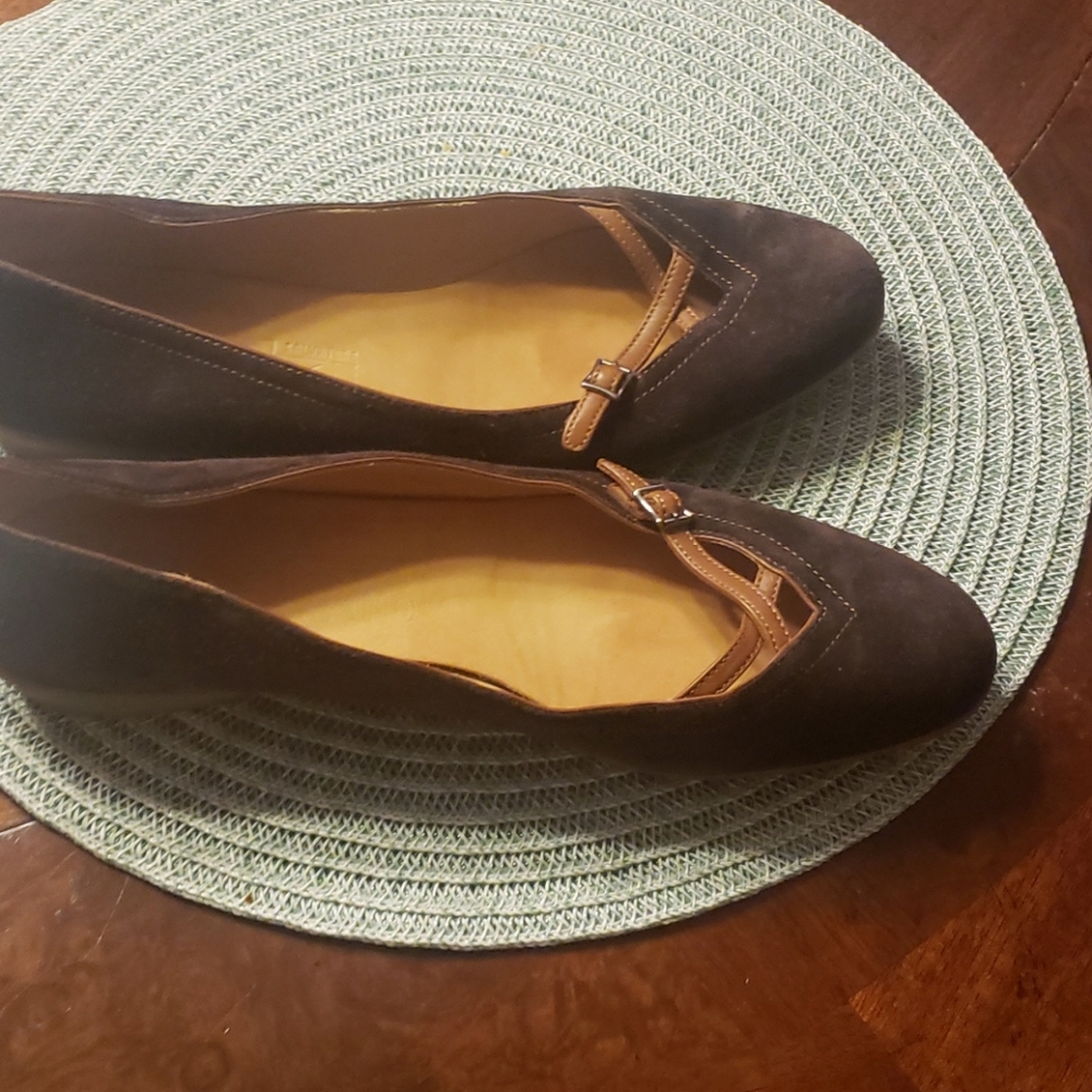Brown suede flats